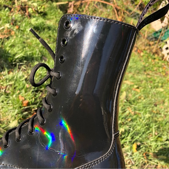 Dr. Martens Jadon Hi Rainbow Patent Platform Boots - Picture 14 of 16